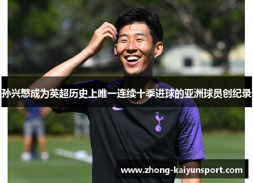 孙兴慜成为英超历史上唯一连续十季进球的亚洲球员创纪录